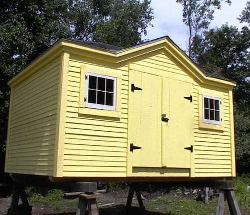 10x14 Tool Shed with clapboard siding and painted yellow