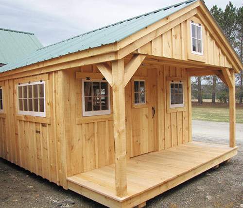 12x20 Bunkhouse with extra windows. The loft and porch are included.