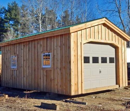 12x20 Garage post and beam design with two hinged windows
