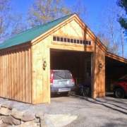 14x20 One Bay Garage with partially enclosed 8x20 overhang