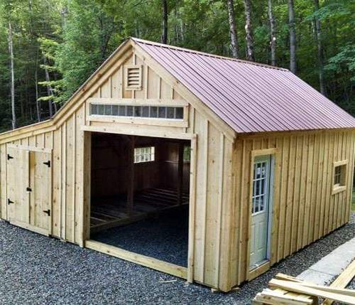 14x20 One Bay Garage with roof, window and overhang upgrades