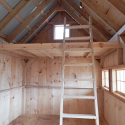 16x16 Homesteader loft, ladder and windows