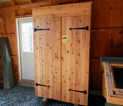 The 2x4 Garden Closet comes in ready to assemble panels