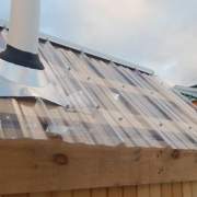 4x4 Working Outhouse vent  and flashing with clearpoly roof