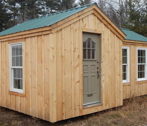 Tiny two room cabin custom built and shipped to Massachusetts.