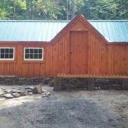 12x24 Xylia with hinged barn sash windows and a single pine door