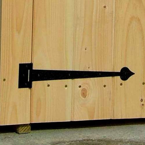 Our ornamental hinge is used on our recycling bin / shed.