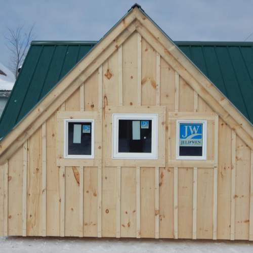 The 16x21 Fixed Insulated Windows are shown installed in a Writers Haven four season cabin