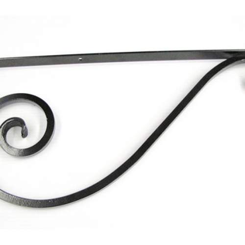 Wrought Iron Brackets made of steel and powder coated black.  Rustic Cottage Decor.