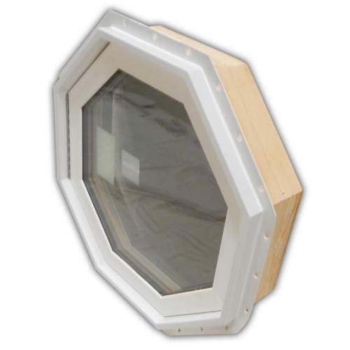 Octagon Insulated Window with wood frame