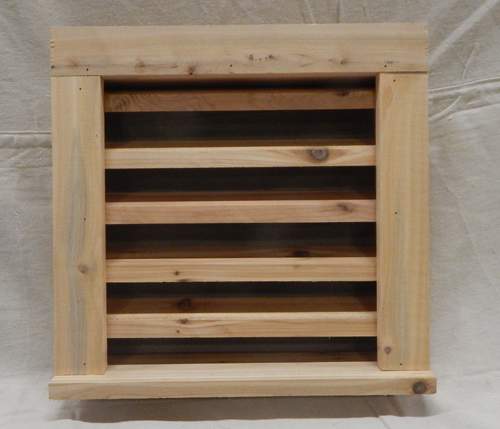 Wood Louvered Vent for your Shed, cottage or Barn.  Handmade from localy sourced sustainable Pine. Roughly 15"x16"x3.5".