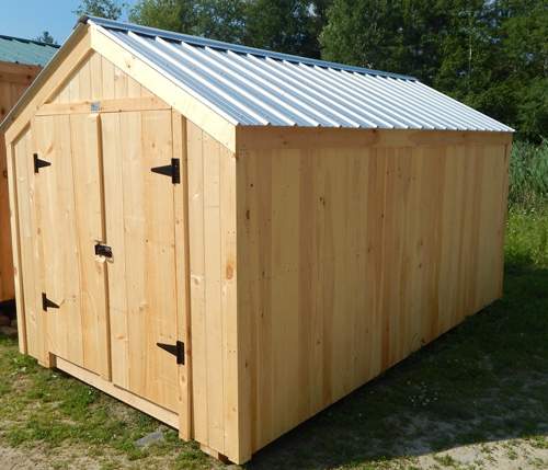8x14 Economy Vermonter Storage Shed with Galvalume Corrugated Metal Roofing