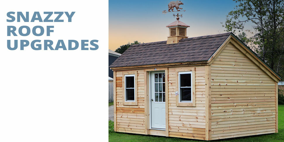 Learn about all of our snazzy roof upgrades to customize the look and functionality of your cottage. 